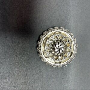 Vintage woman’s scarf clip silver tone fillagree stamped west Germany
